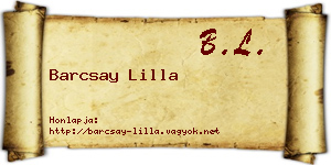 Barcsay Lilla névjegykártya